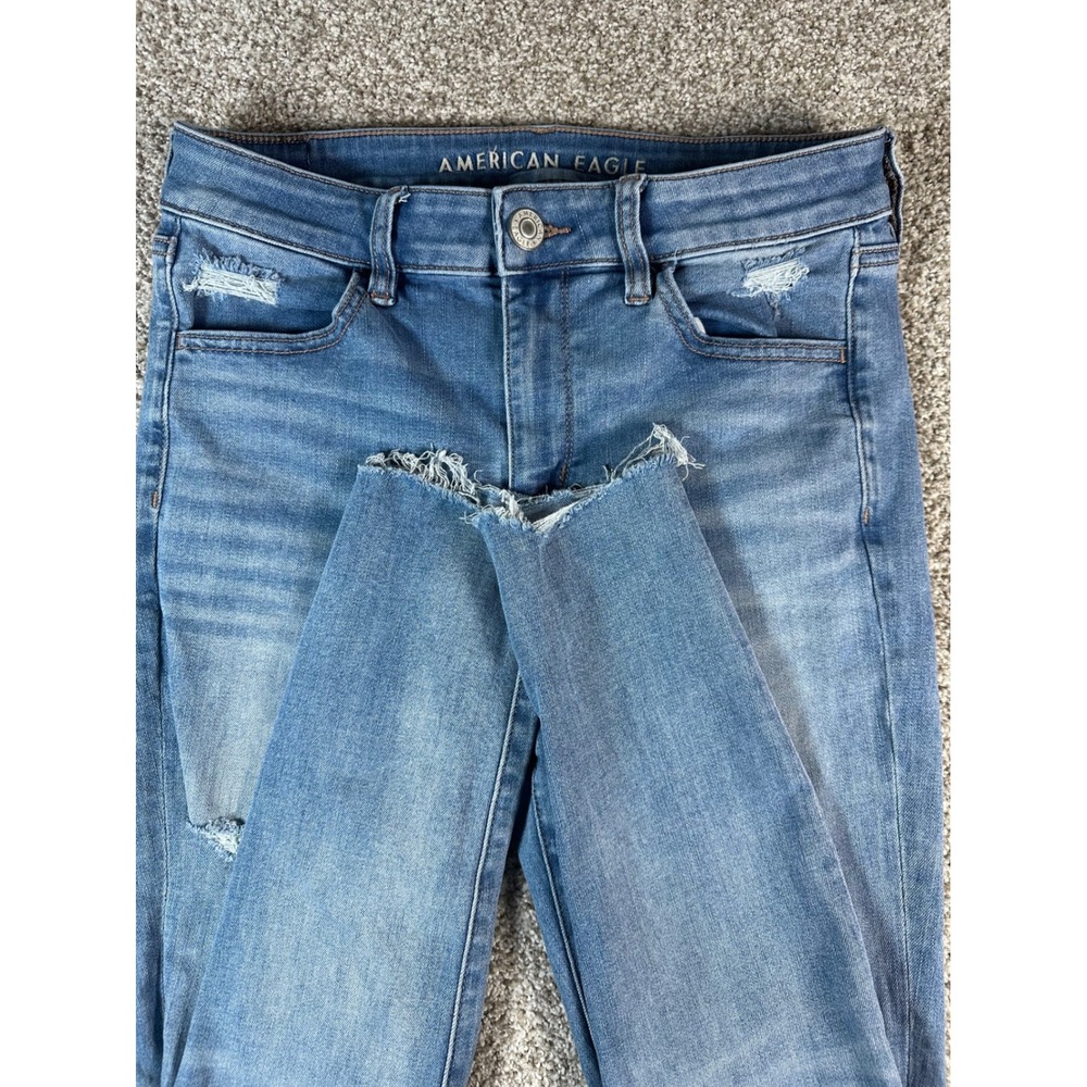 American Eagle Ne(x)t Level Stretch Temp Tech Distressed Skinny Jeans Size 8 Reg